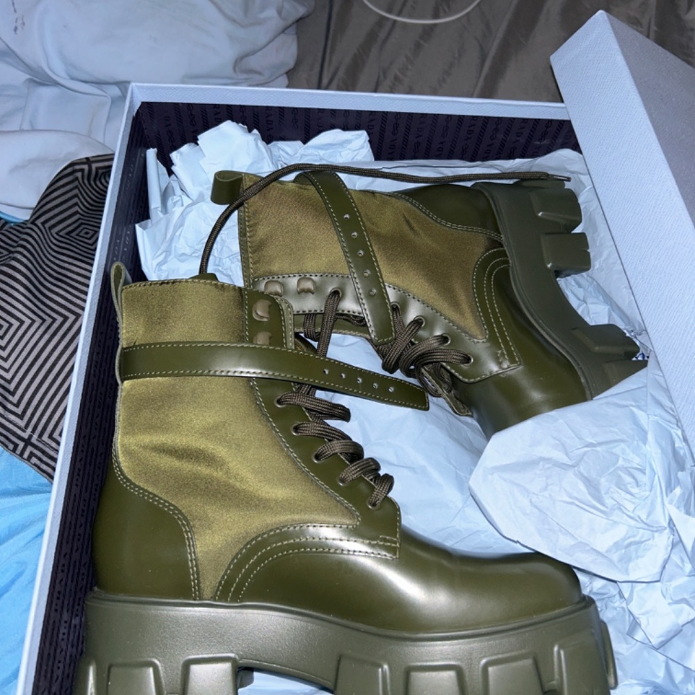 olive green Prada boots best offer - Picture 3 of 3